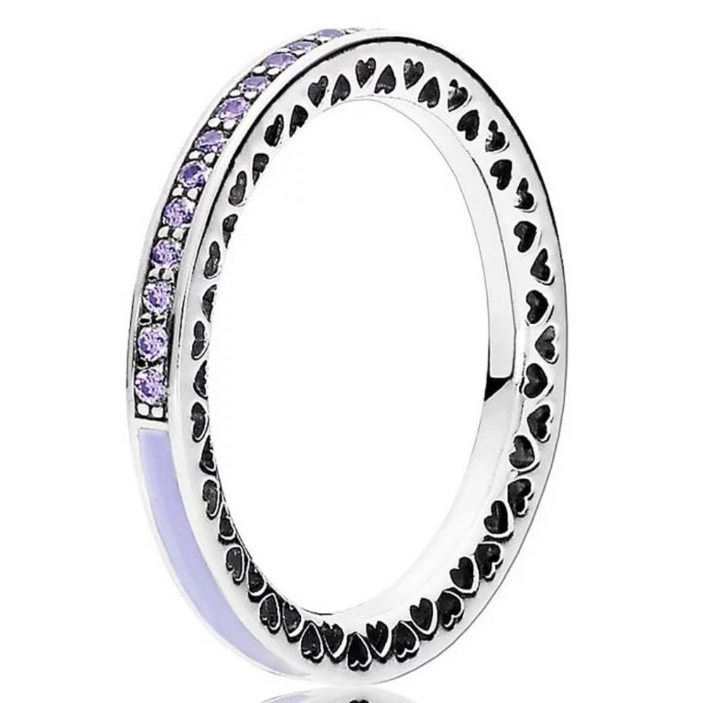 Pandora Purple Radiant Hearts Ring